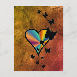 Rainbowheart und Butterfly Postkarte