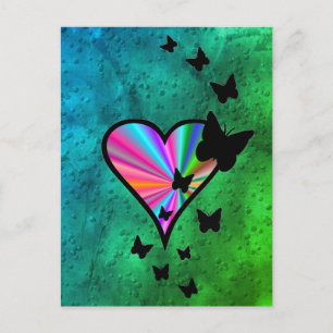 Rainbowheart und Butterfly Postkarte