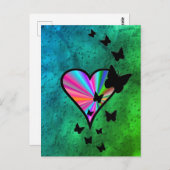 Rainbowheart und Butterfly Postkarte (Vorne/Hinten)