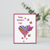 Rainbowheart und Butterfly Postkarte (Stehend Vorderseite)