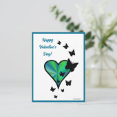 Rainbowheart und Butterfly Postkarte (Stehend Vorderseite)