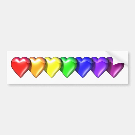 RainbowHearts Autoaufkleber (Vorne)