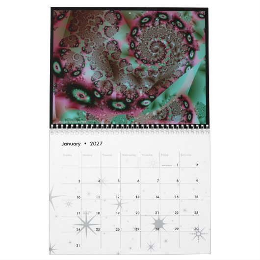 Rainbowjellyfish Fraktal Auge-Süßigkeit - Kalender (Jan 2027)