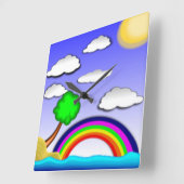 RAINBOWLAND QUADRATISCHE WANDUHR (Winkel)