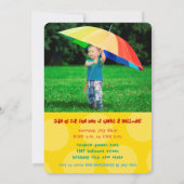 Rainbows and Balloons Foto Kinderparty Einladung (Rückseite)