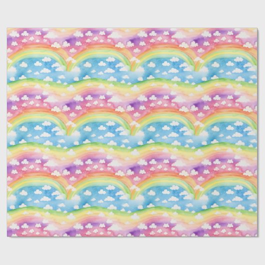 Rainbows and Clouds Geschenkpapier (Flach)
