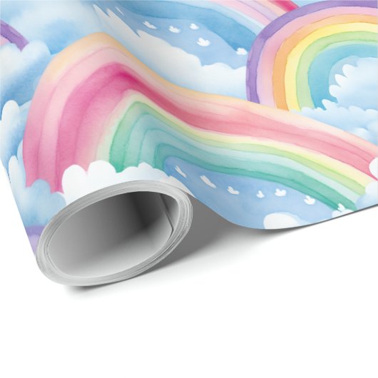  Rainbows and Clouds Geschenkpapier (Rolleneckpunkt)