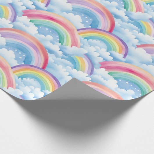 Rainbows and Clouds Geschenkpapier (Ecke)