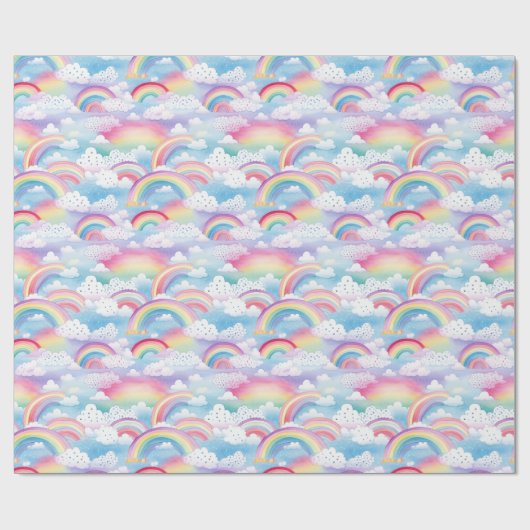  Rainbows and Clouds Geschenkpapier (Flach)