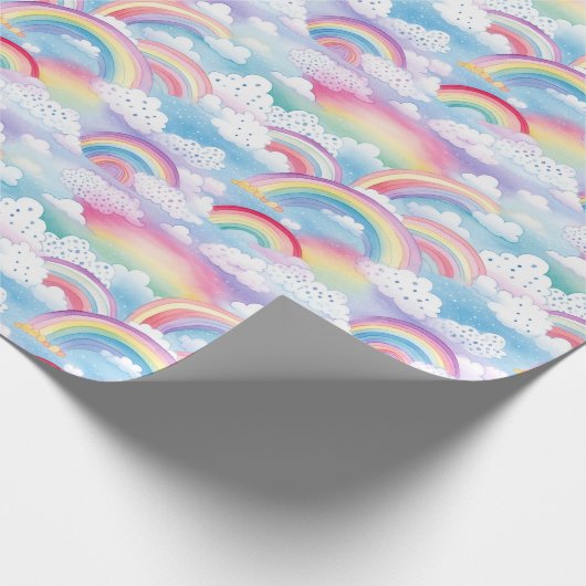 Rainbows and Clouds Geschenkpapier (Ecke)