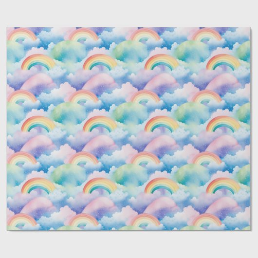  Rainbows and Clouds Geschenkpapier (Flach)