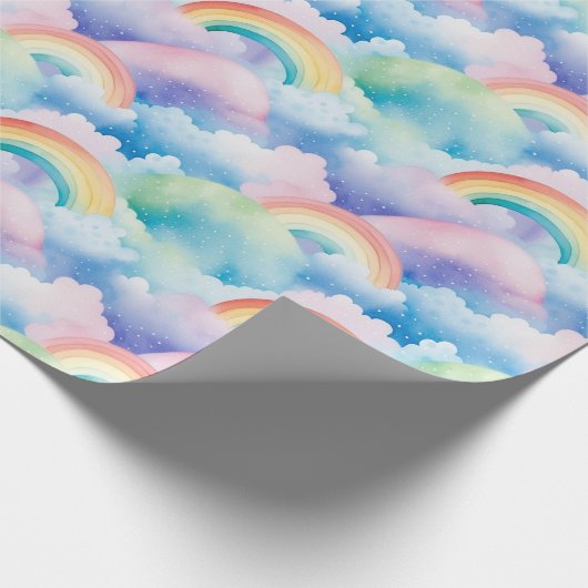 Rainbows and Clouds Geschenkpapier (Ecke)