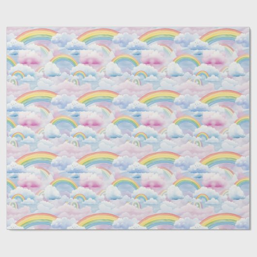 Rainbows and Clouds Geschenkpapier (Flach)