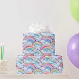  Rainbows and Clouds Pattern Geschenkpapier