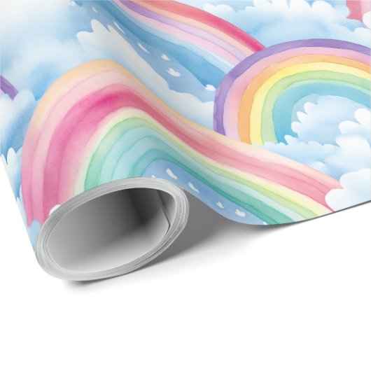  Rainbows and Clouds Pattern Geschenkpapier (Rolleneckpunkt)