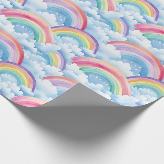  Rainbows and Clouds Pattern Geschenkpapier (Ecke)