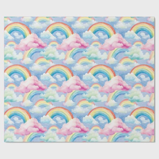  Rainbows and Rainbow Clouds Geschenkpapier (Flach)