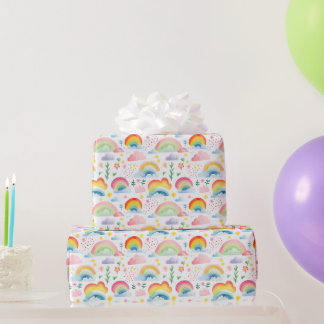  Rainbows and Rainbow Colored Flowers Geschenkpapier