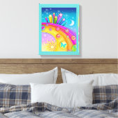 Rainbows and Stars Pop Kunst, Dichtung und Musik Leinwanddruck (Insitu (Schlafzimmer))