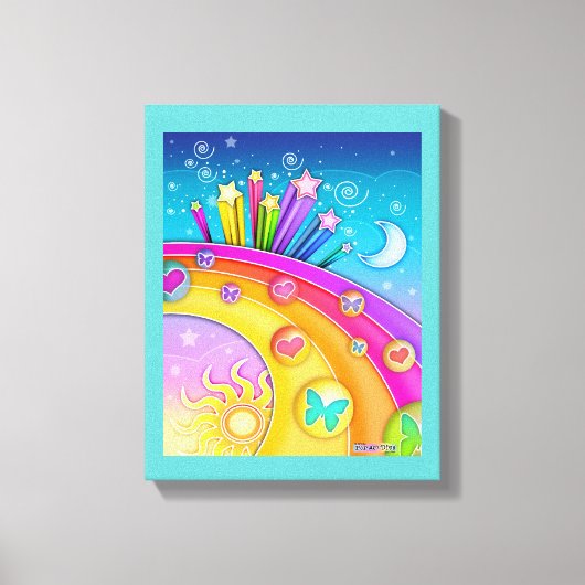 Rainbows and Stars Pop Kunst, Dichtung und Musik Leinwanddruck (Vorderseite)