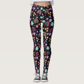 Rainbows auf schwarz leggings (Vorderseite)