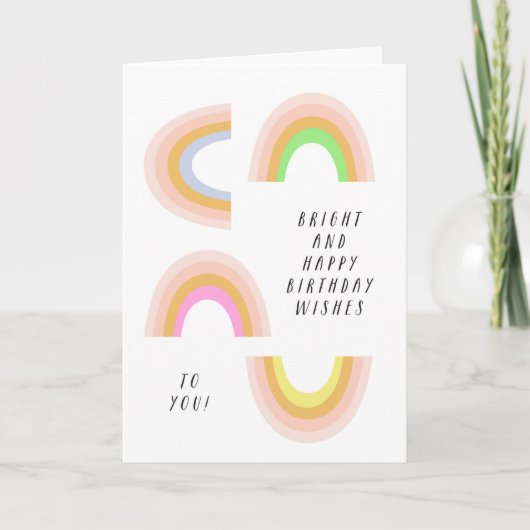 Rainbows Birthday Card, modern, hell, Kinder Karte (Vorderseite)