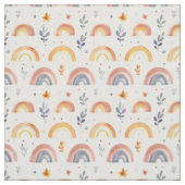 Rainbows / Blätter / Punkte auf Weiß Stoff (Muster)