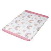 Rainbows Boho Pink Blue Yellow Fun Girly Badematte (Schrägansicht)