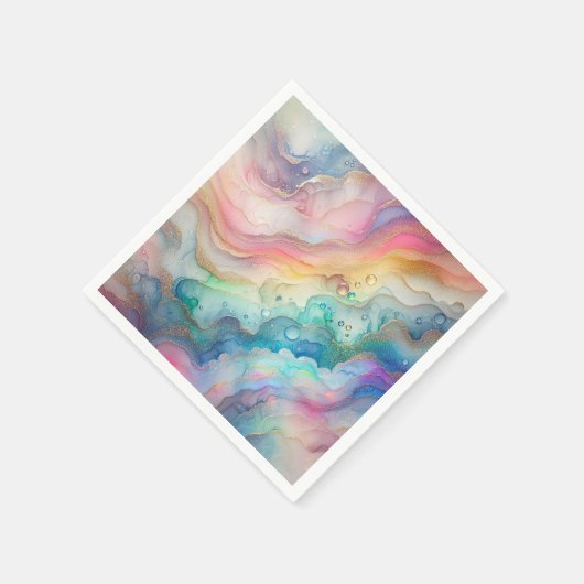 Rainbows & Bubbles Paper & Party Napkins Serviette (Ecke)