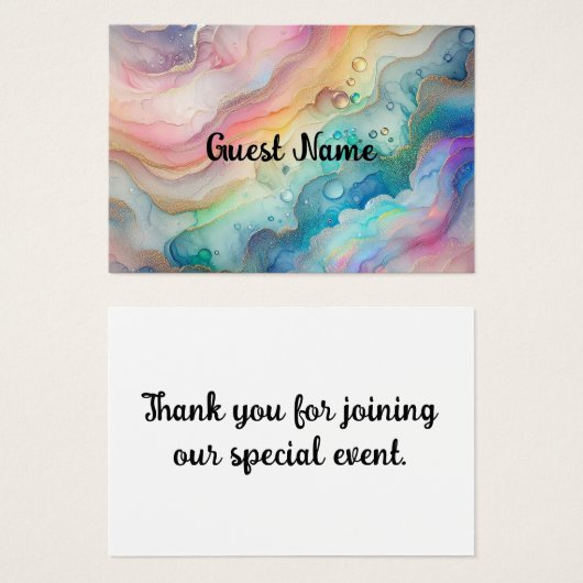 Rainbows & Bubbles Platzkarten (Vorne & Hinten)