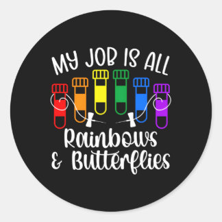 Rainbows Butterfets Phlebotomist Phlebotomy Tech Runder Aufkleber