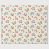 Rainbows & Clouds-Muster Geschenkpapier (Flach)