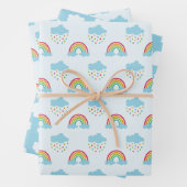 Rainbows & Clouds-Muster Geschenkpapier Set (Beispiel)