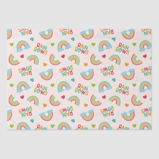 Rainbows & Clouds-Muster Seidenpapier (Vorderseite)