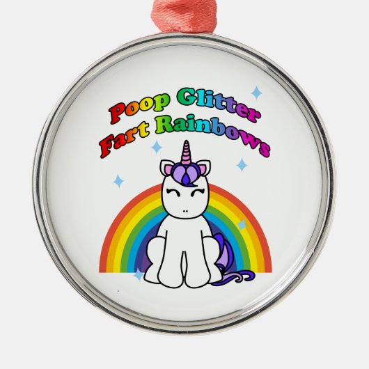 Rainbows der Glitzer Furz gekackt Ornament Aus Metall (Vorne)