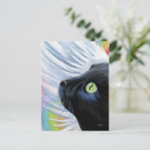 Rainbow's End Angel Cat Painting Postcard Postkarte (Stehend Vorderseite)