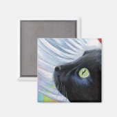 Rainbow's End - Winged Angel Cat Magnet (Vorderseite/Rückseite)