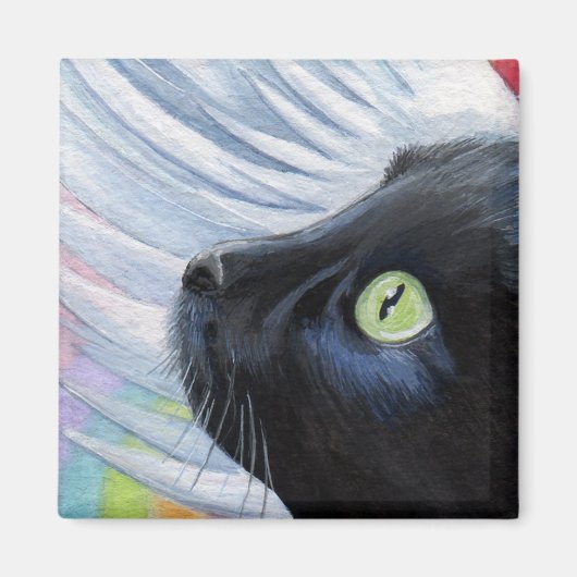 Rainbow's End - Winged Angel Cat Magnet (Vorne)