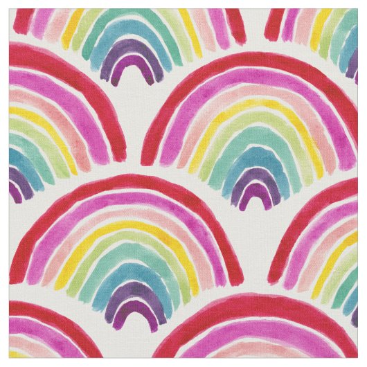 RAINBOWS FOREVER Colorful LGBTQ Pride Scallop Stoff (Nahaufnahme)