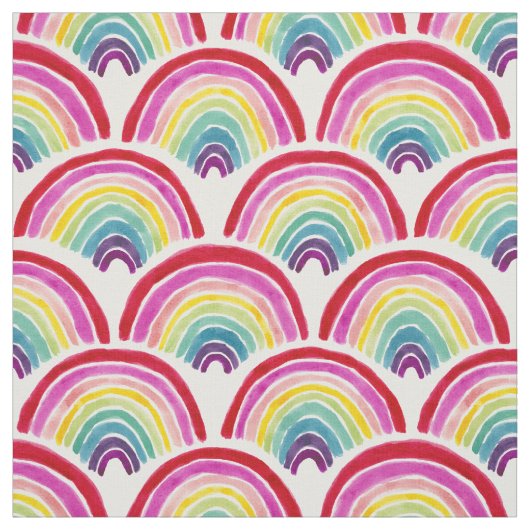 RAINBOWS FOREVER Colorful LGBTQ Pride Scallop Stoff (Muster)