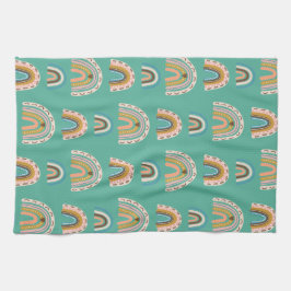 Rainbows handgezeichnete Doodle-Stil Boho Scandi Geschirrtuch