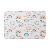 Rainbows & Herz-Muster Badematte (Vorderseite)