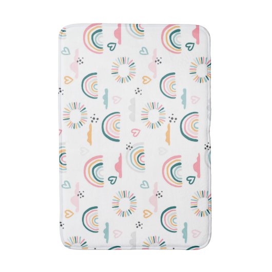 Rainbows & Herz-Muster Badematte (Vorderseite Vertikal)