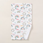Rainbows & Herz-Muster Badhandtuch Set (Handtuch)
