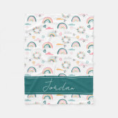 Rainbows & Herz-Muster Fleecedecke (Vorderseite)