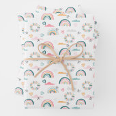 Rainbows & Herz-Muster Geschenkpapier Set (Beispiel)