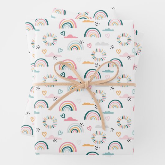 Rainbows & Herz-Muster Geschenkpapier Set (Beispiel)