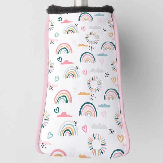 Rainbows & Herz-Muster Golf Headcover (Rotieren 90)