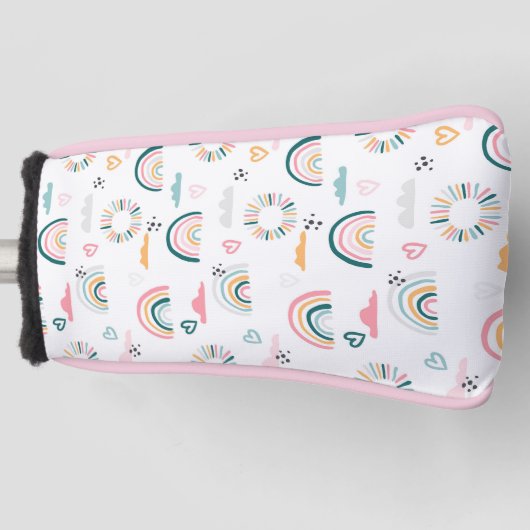 Rainbows & Herz-Muster Golf Headcover (Vorderseite)