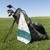 Rainbows & Herz-Muster Golfhandtuch (Gras)